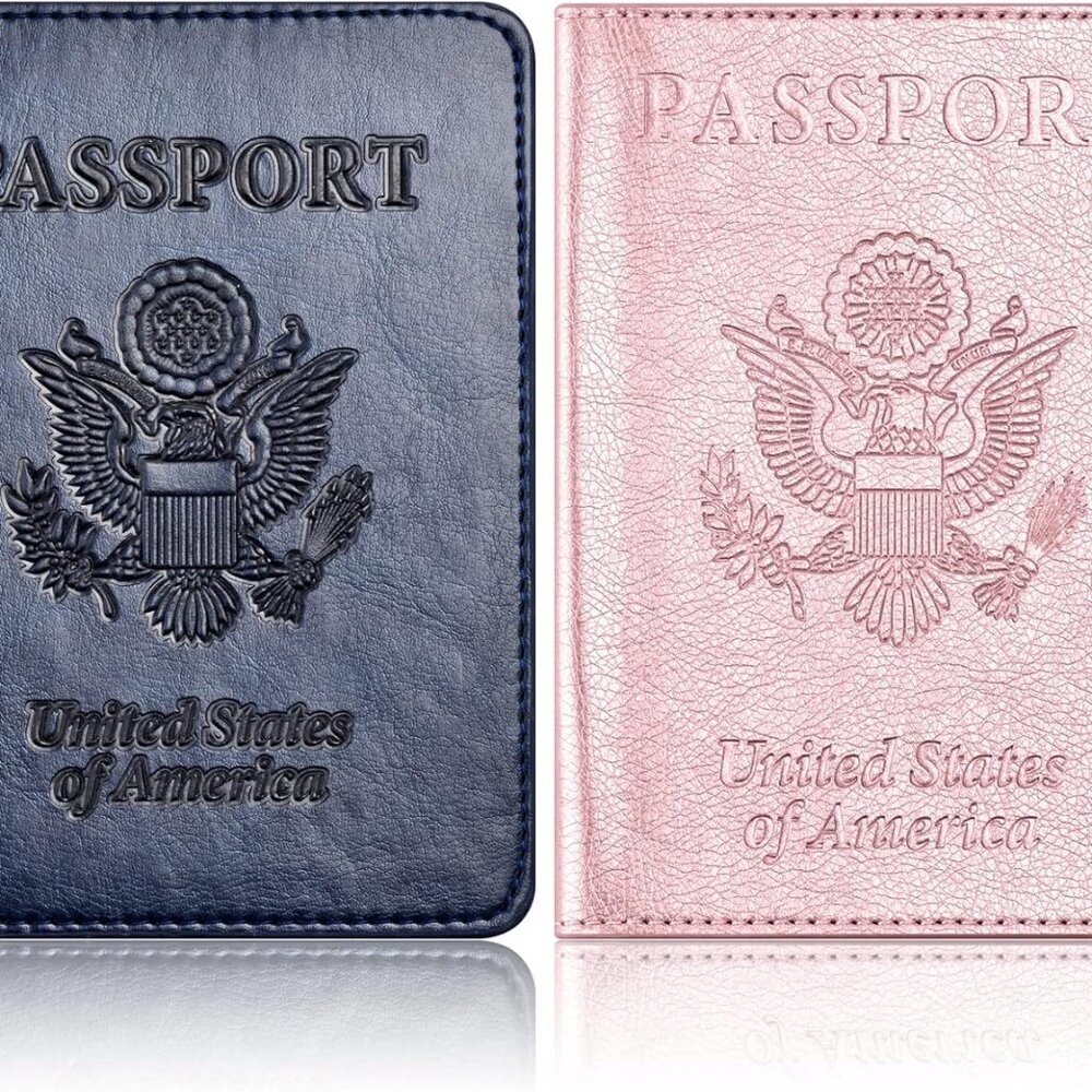 2Pack Passport Holder Wallet Cover Case, Travel Essentials for Women and Men